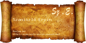 Szaniszló Ervin névjegykártya