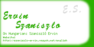ervin szaniszlo business card